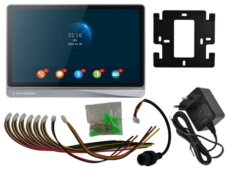 Zestaw wideodomofonu Revizoom RM-T404HDI BLACK/RC-411HD unifon głośnomówiący 10" 1024x600px WiFi i stacja bramowa z kamerą 2Mpx, sterowanie smartfonem (Tuya)