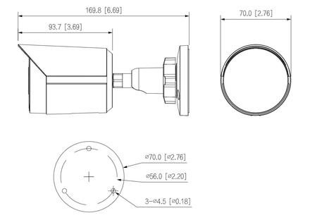 Kamera zewnętrzna do monitoringu IP Dahua IPC-HFW2649S-S-IL-0280B 6Mpx bullet stałoogniskowa 2,8mm, IR/LED 30m , port microSD