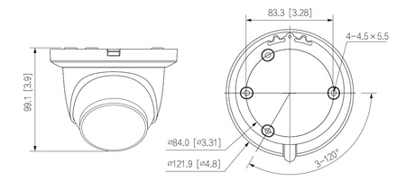 Kamera zewnętrzna do monitoringu IP Dahua IPC-HDW2449TM-S-IL-0280B 4Mpx kopułkowa/eyeball stałoogniskowa 2,8mm IR/LED 30m, port microSD