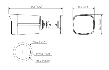 Kamera zewnętrzna do monitoringu IP Dahua IPC-HFW2649TL-S-LED-0280B-PRO 6Mpx bullet stałoogniskowa 2,8mm, LED 50m, port microSD