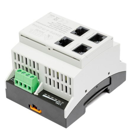 Switch 4 portowy na szynę DIN Atte SWPS-4-11-DIN4 3xPoE +10/100 na szynę TH35