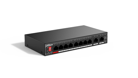 Switch 10 portowy gigabitowy Dahua SG1010P 8xPoE + 2xUplink