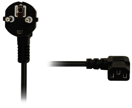 Przewód Schuko<>C13 Pulsar PSD13 2m 3x0.75mm2, wtyczki kątowe