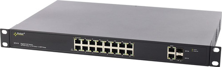 Switch 18 portowy Pulsar SFG116 16xPoE + 2xUplink 10/100/1000 + 2x Uplink SFP