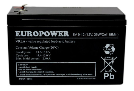 Akumulator Europower EV 9-12 (12V 8Ah)