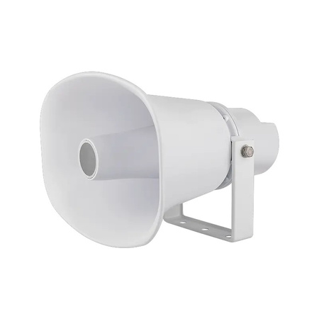 Głośnik tubowy Ganz Security ZS8-PAS30H-M 30W ABS+metal z uchwytem U 28,5x20,5x29cm biały IP67