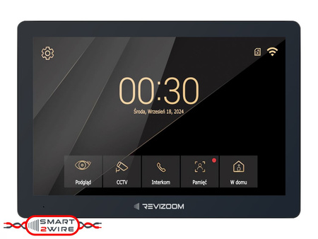 Unifon głośnomówiący Revizoom RM-T203HD BLACK z ekranem 10" 1024x800px, WiFi/LAN sterowanie smartfonem (Tuya)