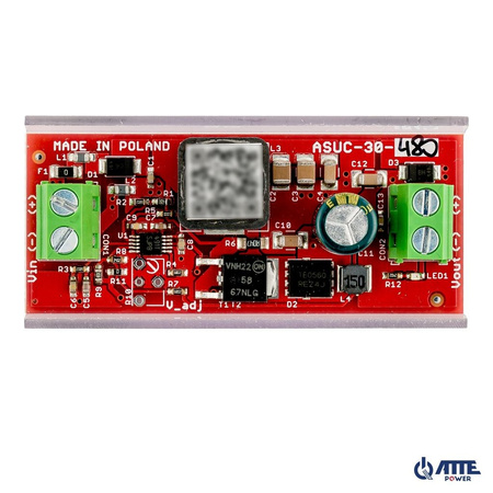 Przetwornica Atte ASUC-30-480-OF podnosząca napięcie 10-30VDC > 48VDC 0,5A 25W