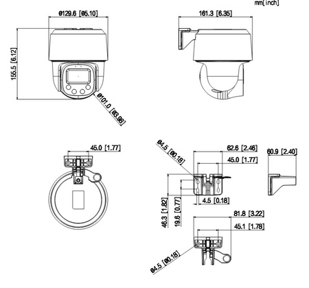 Kamera zewnętrzna do monitoringu IP Dahua SD2C400NA-B-PV-PRO 4Mpx obrotowa stałoogniskowa 4mm, LED 30m, port microSD