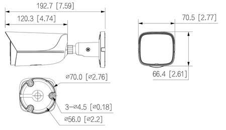Kamera zewnętrzna do monitoringu IP Dahua IPC-HFW3849E-AS-IL-0280B 8Mpx bullet stałoogniskowa 2,8mm, IR/LED 30m , port microSD