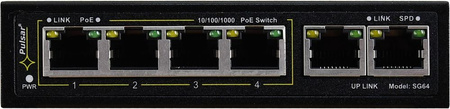 Switch 6 portowy gigabitowy Pulsar SG64WP 4xPoE + 2xUplink bez zasilacza