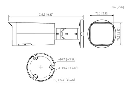 Kamera zewnętrzna do monitoringu IP Dahua IPC-HFW3842T-ZAS-2712 8Mpx bullet zmiennoogniskowa 2,7-12mm IR 60m port kart micro SD