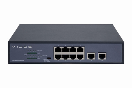 Switch 10 portowy Vidos PS82/120 8xPoE + 2xUplink