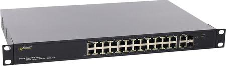 Switch 26 portowy Pulsar SFG124 24xPoE + 2xUplink 10/100/1000 + 2xUplink SFP