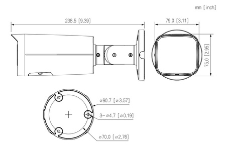 Kamera zewnętrzna do monitoringu IP Dahua IPC-HFW2849T-ZAS-IL-27135 8Mpx bullet wandaloodporna zmiennoogniskowa 2,7-13,5mm, IR/LED 60m port microSD