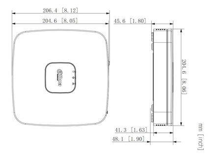 Rejestrator do monitoringu IP Dahua NVR2104-I2 4 kanałowy ( do kamer max. 12Mpx na 1 dysk max. 10TB ) audio