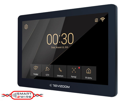 Unifon głośnomówiący Revizoom RM-T203HD BLACK z ekranem 10" 1024x800px, WiFi/LAN sterowanie smartfonem (Tuya)