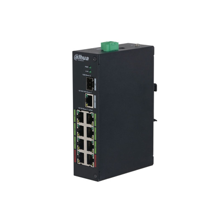 Switch 9 portowy Dahua LR2110-8ET-120-V2 8xPoE + 1xUplink 10/100/1000 + 1xUplink SFP