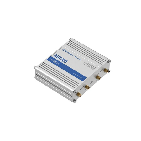 Router bezprzewodowy Teltonika RUT360 b/g/n, 2x2 MIMO + LTE Cat6 (stacja bazowa, AP) WAN + 1x10/100, 2 anteny SMA do LTE i 2 anteny RP-SMA do WiFi w komplecie IP30