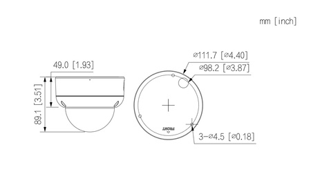 Kamera zewnętrzna do monitoringu IP Dahua IPC-HDBW3842E-AS-0280B 8Mpx kopułkowa wandaloodporna stałoogniskowa 2,8mm IR 30m port kart micro SD