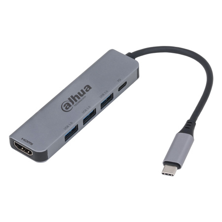 Adapter USB C 3.1 M → HDMI Dahua TC35 z hubem 3xUSB 3.0 A/M i USB-C F (PD) max 100W (10Gb/s)