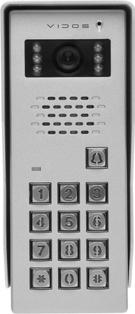 Stacja bramowa 1 lokal Vidos S50D analogowa natynkowa otwieranie kodem kamera 940TVL 87/49° srebrna seria analog