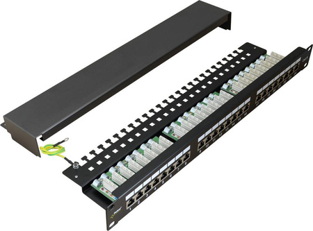 Patchpanel Pulsar RP-F24V6 wyposażony 24xF/FTP Cat6 1U 19”