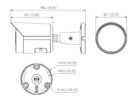 Zestaw 5x Kamera zewnętrzna do monitoringu IP Dahua IPC-HFW2449S-S-IL-0280B 4Mpx bullet stałoogniskowa 2,8mm IR/LED 30m port micro SD + karta 100zł