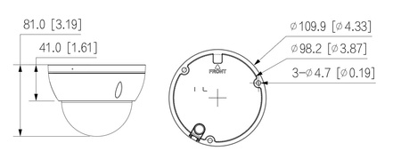 Kamera zewnętrzna do monitoringu IP Dahua IPC-HDBW2649E-S-IL-0280B 6Mpx kopułkowa wandaloodporna stałoogniskowa 2,8mm, IR/LED 30m , port microSD