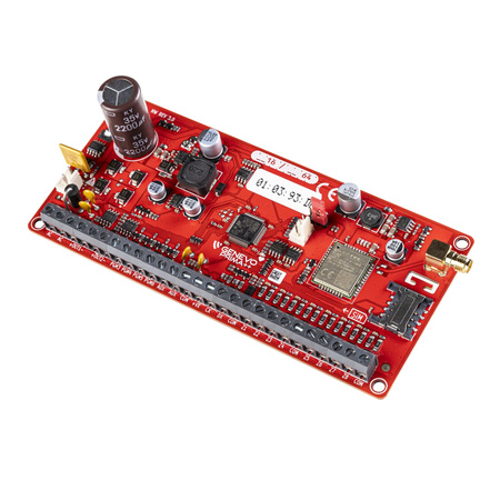 Płyta główna centrali alarmowej Genevo PRIMA16Q 8 wejść (max 16 wejścia), 6 wyjć, 2 strefy (max 4 strefy) GPRS