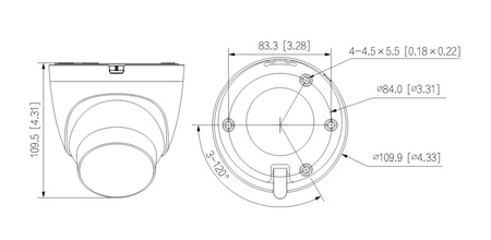 Kamera zewnętrzna do monitoringu IP Dahua IPC-HDW2849T-S-LED-0280B-PRO 8Mpx kopułkowa/eyeball stałoogniskowa 2,8mm, LED 30m, port microSD