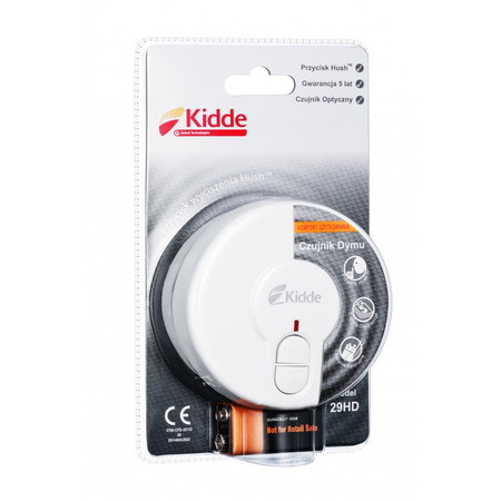 Czujnik dymu Kidde 29HD 85dB bateria 9V, PN-EN14604:2006 (EN14604:2005), 5 lat gwarancji