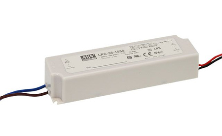 Zasilacz LED Mean Well LPC-35-1050 9÷30VDC 1,05A 31,5W IP67