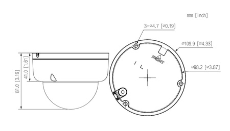 Kamera zewnętrzna do monitoringu IP Dahua IPC-HDBW1439E1-A-IL-0280B-S6 4Mpx kopułkowa wandaloodporna stałoogniskowa 2,8mm, IR/LED 30m