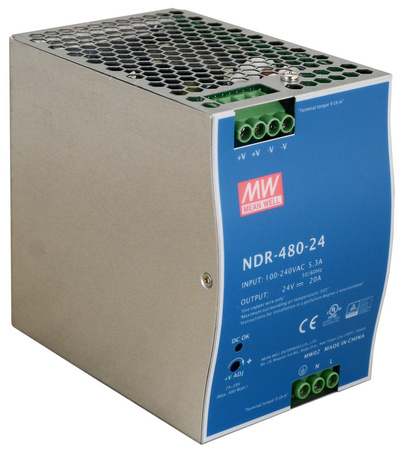 Zasilacz na szynę DIN Mean Well NDR-480-24 24VDC 20A 480W