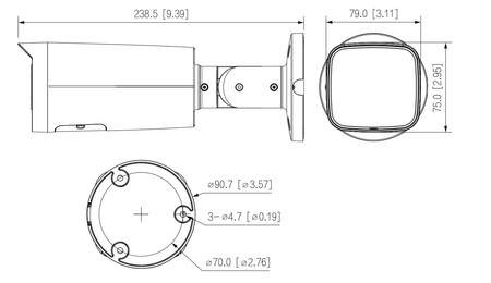 Kamera zewnętrzna do monitoringu IP Dahua IPC-HFW2649T-ZAS-IL-27135 6Mpx bullet wandaloodporna zmiennoogniskowa 2,7-13,5mm, IR/LED 60m , port microSD