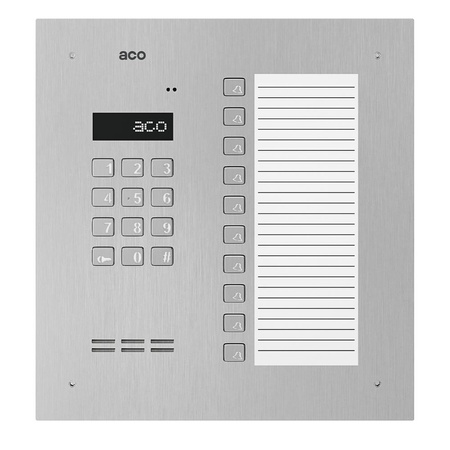 Stacja bramowa wielolokalowa ACO INSPIRO 18+ (G2) Inspiro+ (system P) Master/Slave wandaloodporna otwieranie kodem srebrna