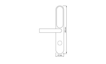 Terminal kontroli dostępu klamka Roger ADL-2-R z czytnikiem kart Mifare 13,56MHz, BLE i klawiaturą, wandaloodporny, na drzwi prawe (otwierane do siebie zawiasy po prawej)