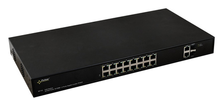 Switch 18 portowy Pulsar SF116-CR 16xPoE 2xUplink 10/100/1000 + 2xUplink SFP w obudowie z miejscem na rejestrator