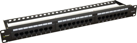 Patchpanel Pulsar RP-U24H5 wyposażony 24xU/UTP Cat5e 1U 19”