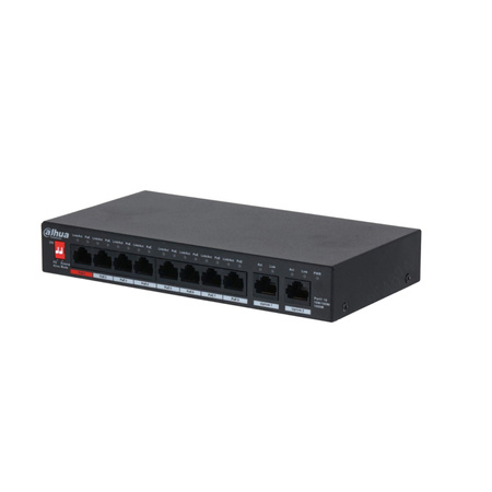 Switch 10 portowy gigabitowy Dahua PFS3010-8GT-96-V2 8xPoE + 2xUplink