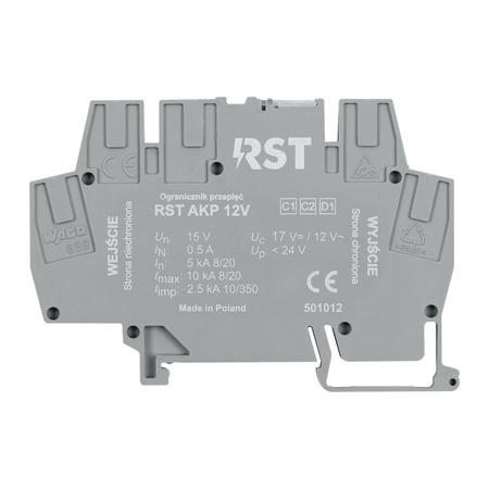 Ogranicznik przepięć RST 501012 AKP 12VDC 0,5A do ochrony obwodów automatyki przemysłowej