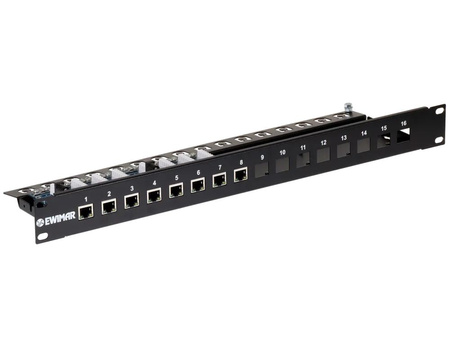 Ogranicznik przepięć 8-kanałowy serii EXT Ewimar PTU-58R-EXT/InPoE/A do sieci LAN z aktywnym iniektorem PoE w module RACK