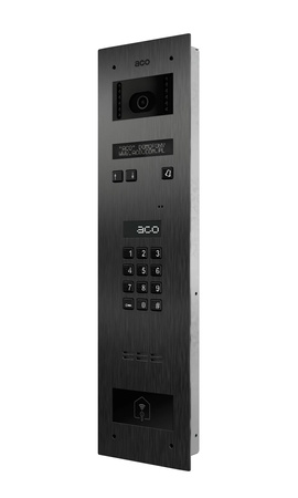 Stacja bramowa wielolokalowa ACO INSPIRO 8+ (G2) AL BK Inspiro+ (system P) Master/Slave wandaloodporna otwieranie kodem i kartami Unique kamera 90/60° czarna