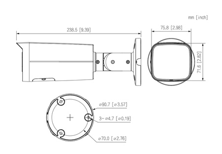 Kamera zewnętrzna do monitoringu IP Dahua IPC-HFW2849T-AS-IL-0360B 8Mpx bullet stałoogniskowa 3,6mm, IR/LED 60/50m, port microSD