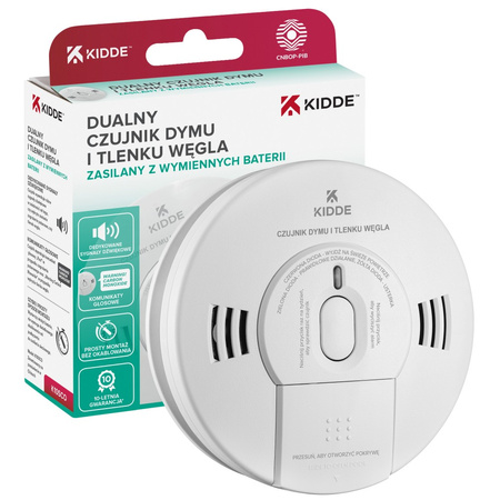 Czujnik tlenku węgla - czadu i dymu Kidde K10SCO 85dB PN EN 50291-1:2018 i PN-EN14604:2006P (EN14604:2005), 10 lat gwarancji
