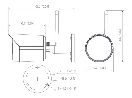 Kamera zewnętrzna do monitoringu IP Dahua IPC-HFW1230DS-SAW-0280B 2Mpx bullet stałoogniskowa 2,8mm IR 30m WiFi