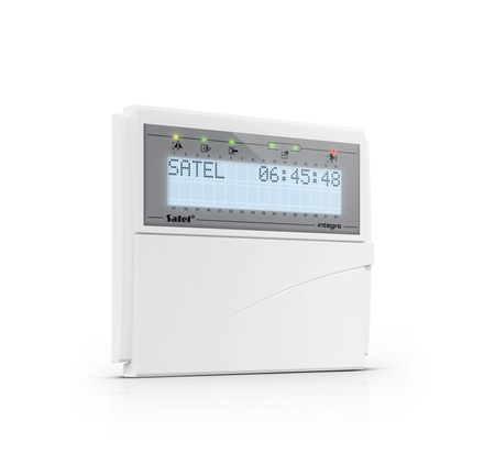 Manipulator LCD Satel INT-KLCD-W Grade3, białe podświetlenie, z klapką