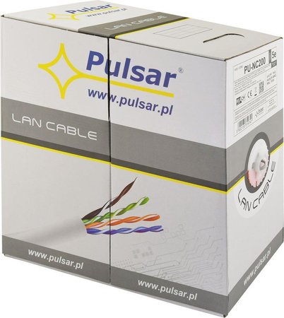 Przewód UTP skrętka Pulsar PU-NC200 kat. 5e, 25AWG, Cu, Eca, 305m wewnętrzny
