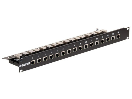 Ogranicznik przepięć 16-kanałowy serii PRO Ewimar PTF-516R-PRO/InPoE/A do sieci LAN z aktywnym iniektorem PoE w module RACK